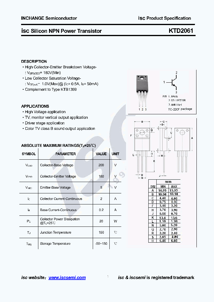 KTD2061_8614266.PDF Datasheet