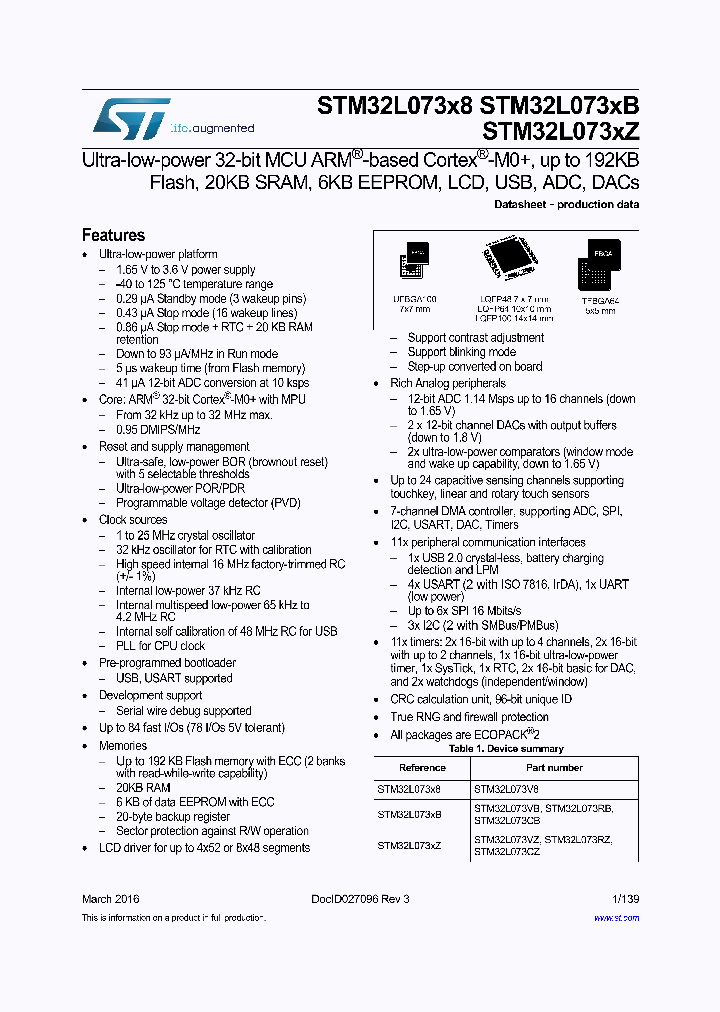 STM32L073V8_8650160.PDF Datasheet