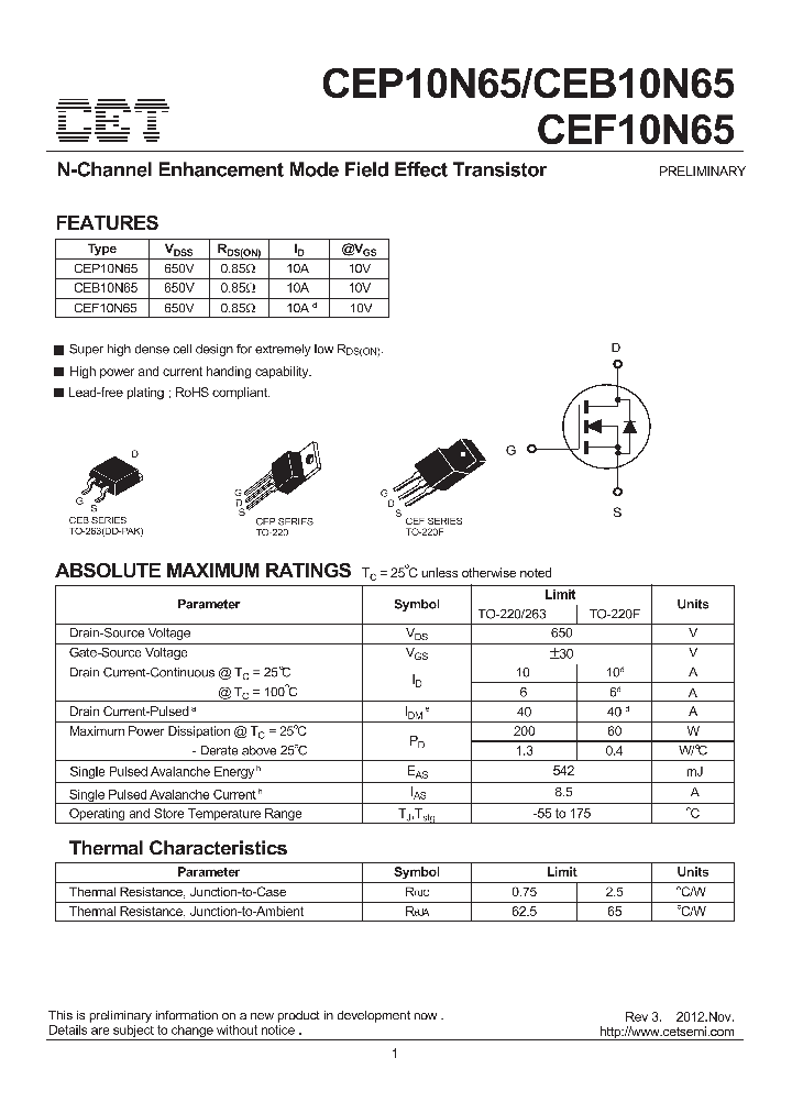 CEP10N65_8876962.PDF Datasheet