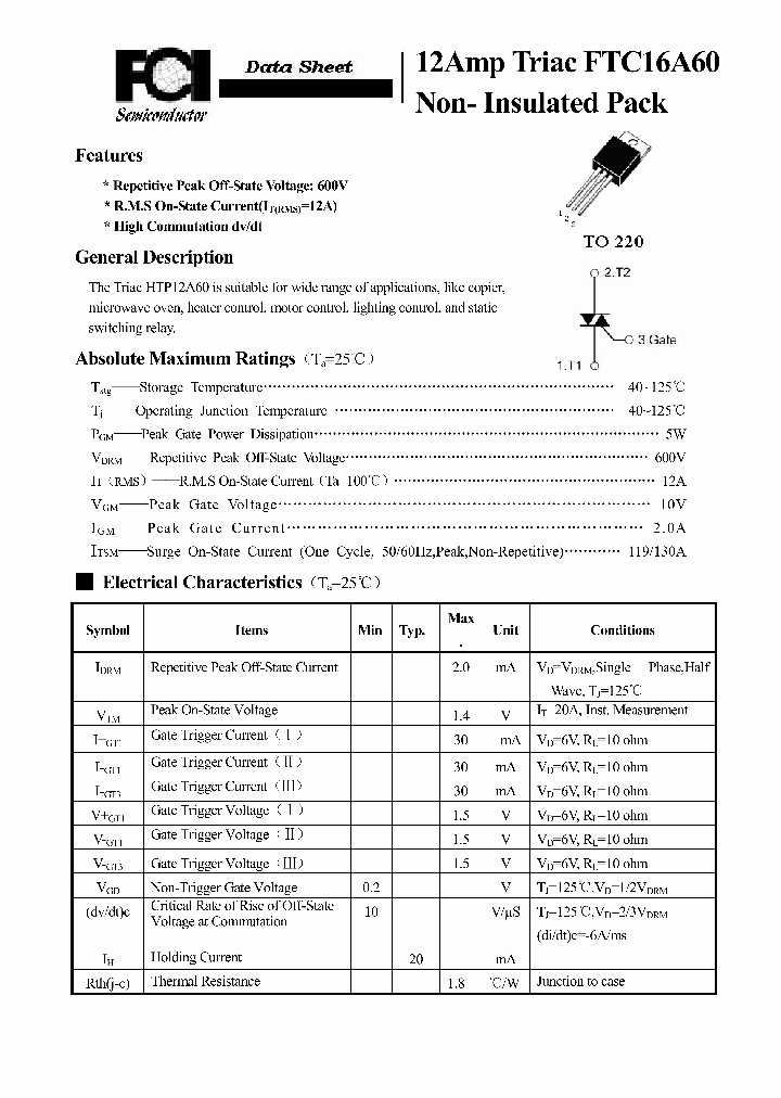 FTC12A60_8878710.PDF Datasheet