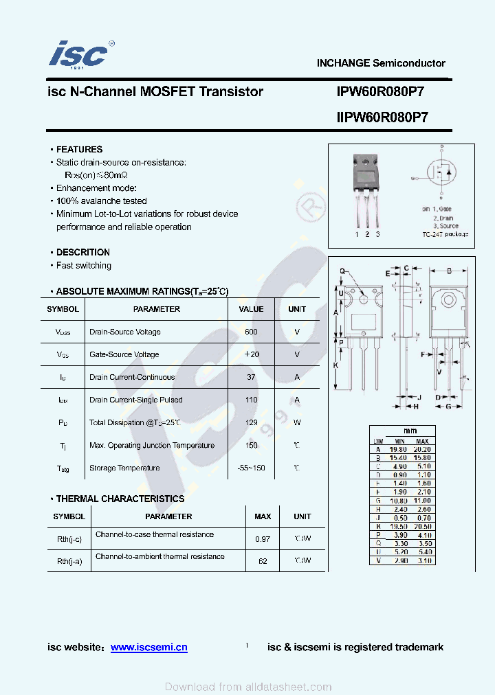 IIPW60R080P7_8926831.PDF Datasheet