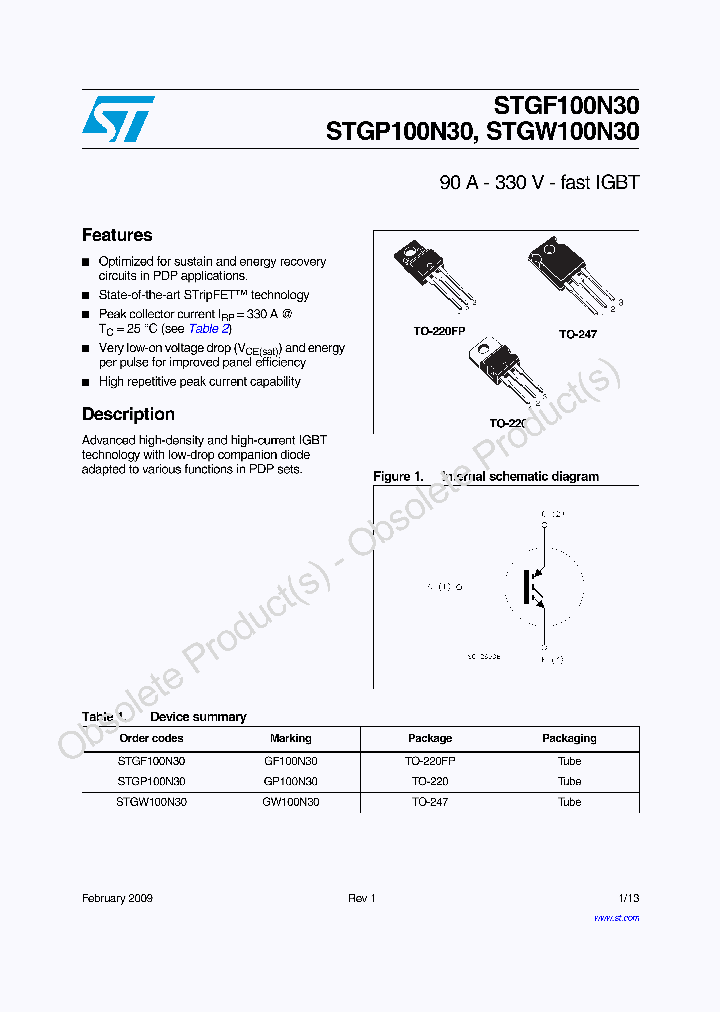 STGF100N30_8945013.PDF Datasheet