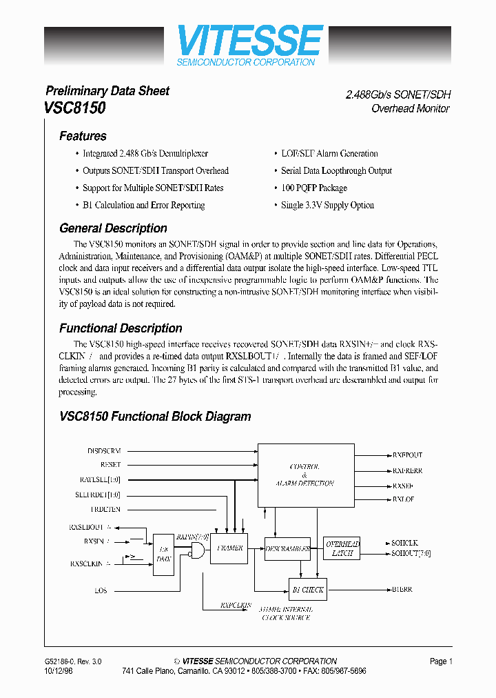 VSC8150QQ_8985060.PDF Datasheet