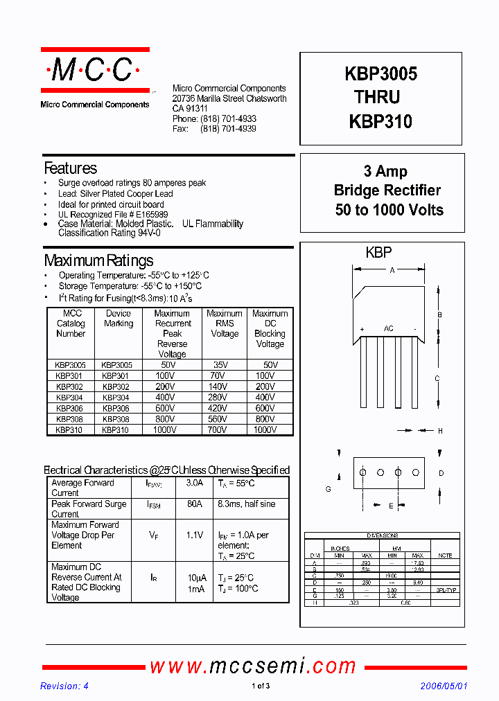 KBP306_8998884.PDF Datasheet