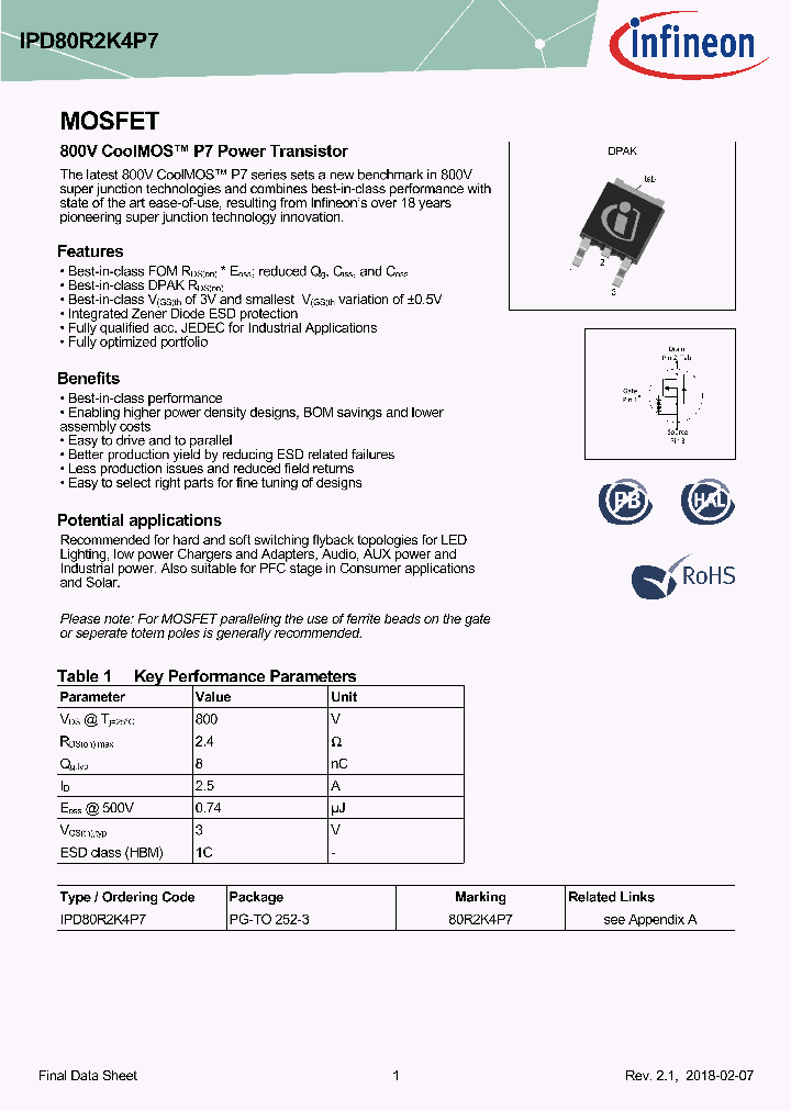 IPD80R2K4P7_9011709.PDF Datasheet