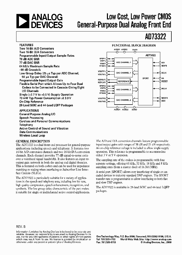 AD73322ARZ_9038105.PDF Datasheet