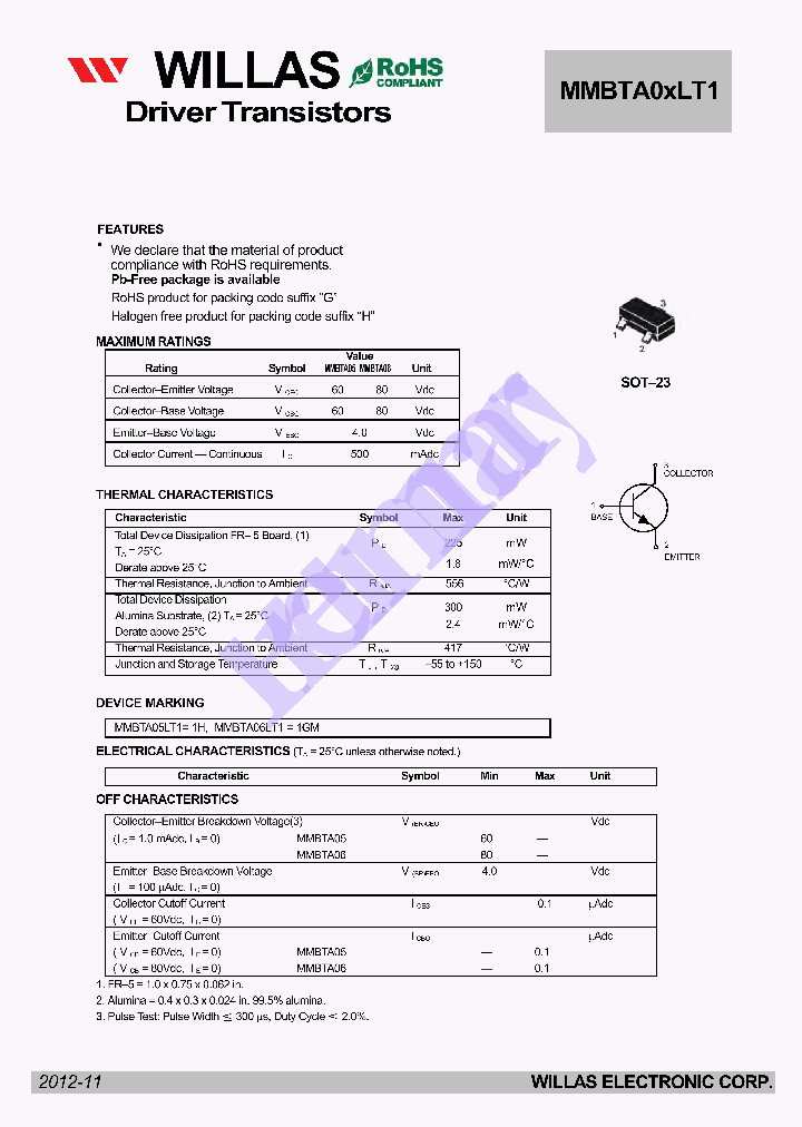 MMBTA0XLT1_9050619.PDF Datasheet