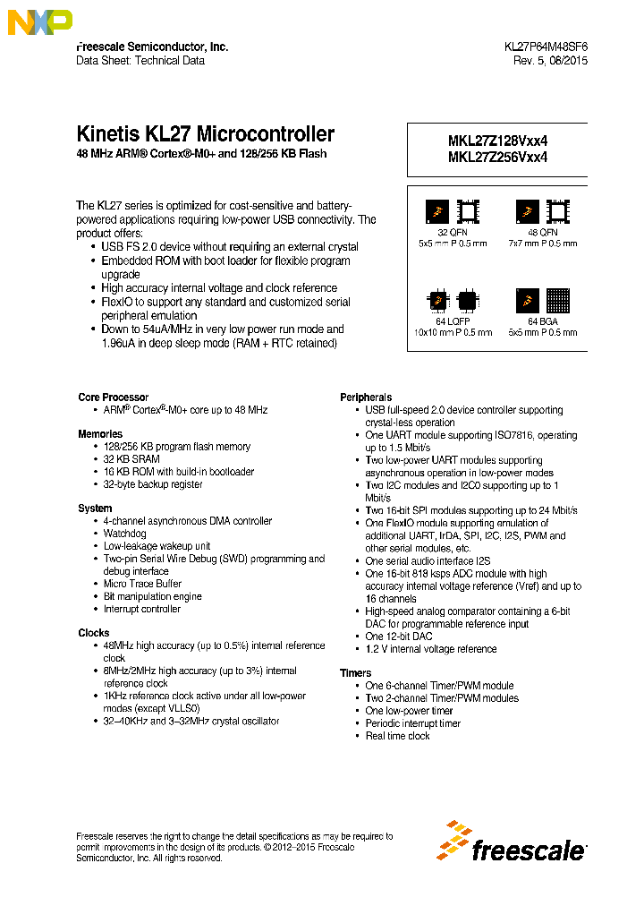 KL27P64M48SF6_9077471.PDF Datasheet