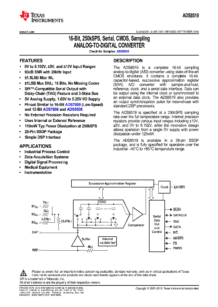 ADS8519IBDBRG4_9082268.PDF Datasheet