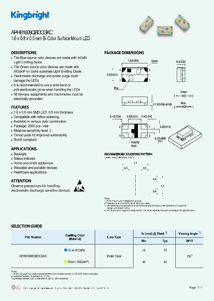 APHB1608QBDCGKC_9085632.PDF Datasheet