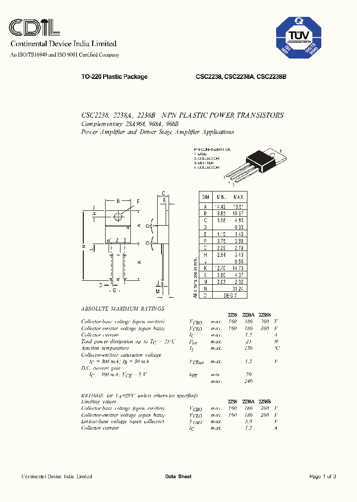 CSC2238Y_9094428.PDF Datasheet