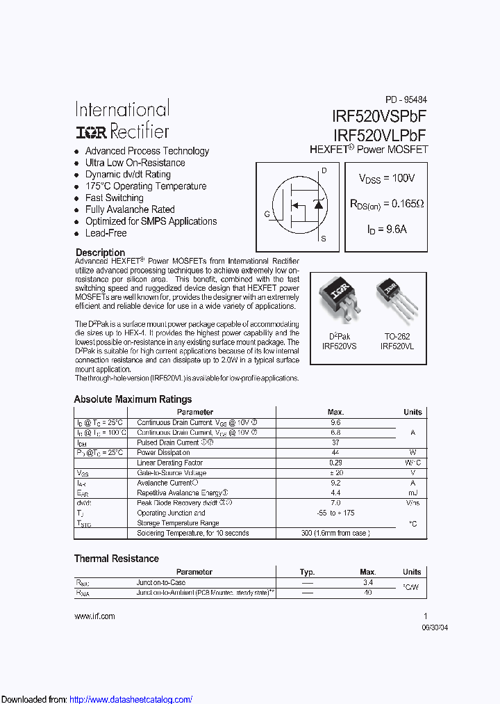 IRF520VLPBF_9103092.PDF Datasheet