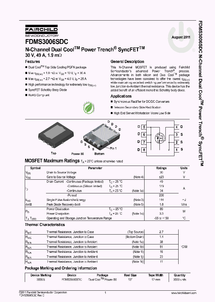 FDMS3006SDC_9117482.PDF Datasheet